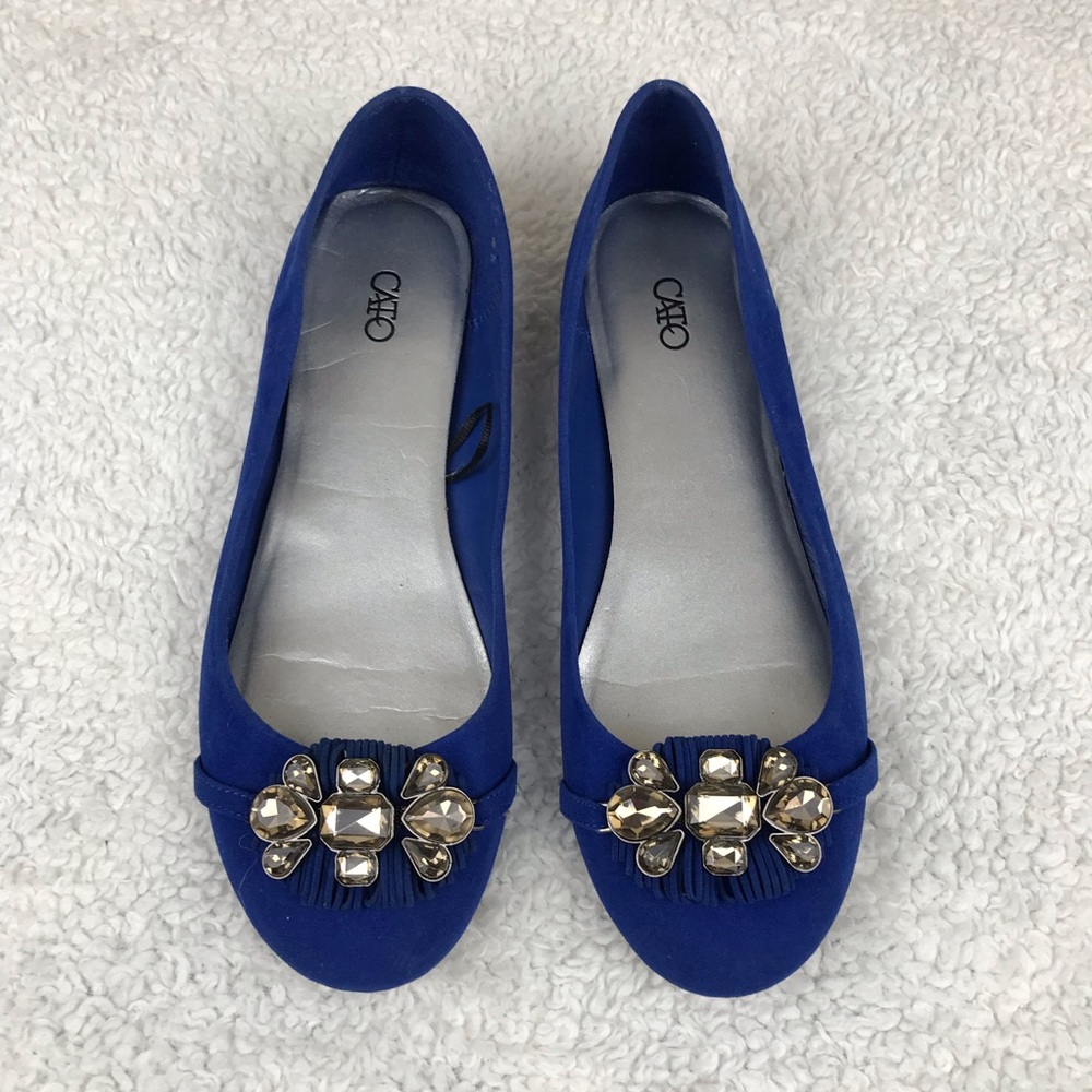 CATO Ballet Flats Faux Suede Cobalt Blue